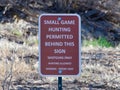 Signs: Small Game Hunting