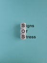 Signs of stress symbol. Concept words Signs of stress on wooden cubes. Royalty Free Stock Photo