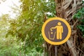 Signs suggest places for garbage dumping in parks