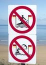Signs for surfers in ballybunion