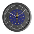 Wall clock with the flag of Indiana