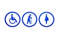 Signs symbols of disabled, seniors and pregnant woman. Royalty Free Stock Photo