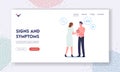 Signs and Symptoms Landing Page Template. Dermatology Medicine Sickness Treatment, Health Care. Skin Inflammation Royalty Free Stock Photo