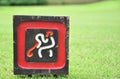 Signs at tee off on golf course Royalty Free Stock Photo
