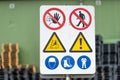 Signs warn of job security. Royalty Free Stock Photo