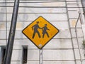 A signs warning the area of ??many school students Royalty Free Stock Photo