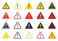 Signs warning of the danger, caution icon set, hazard warning attention sign Royalty Free Stock Photo