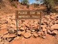 Trail sign at Hole in the Rock, Papago Park, Phoenix, Arizona