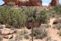 Signs at Windows Loop Trail at Arches National Park. Utah Royalty Free Stock Photo