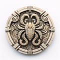 Chinese style dragon door knocker on white background, closeup of photo Royalty Free Stock Photo