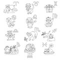 The signs of the zodiac in the form of cute cats Royalty Free Stock Photo
