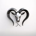 Graphic image of a goat with horns in the form of a heart