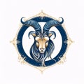 Luxury vintage emblem with goat. Vector illustration for your design