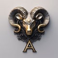 Sheep zodiac sign as a symbol of the zodiac. 3D rendering