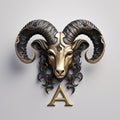 Sheep zodiac sign. Astrological symbol. 3D rendering Royalty Free Stock Photo