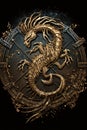 Zodiac sign of the dragon. Astrological symbol on a black background Royalty Free Stock Photo