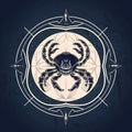 Zodiac sign Scorpio. Hand drawn vector illustration on dark background Royalty Free Stock Photo