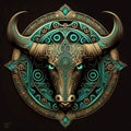 Tribal ethnic boho style bull head. Vector illustration Royalty Free Stock Photo