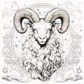 Zodiac sign - Ram. Hand drawn sketch. Vector illustration Royalty Free Stock Photo