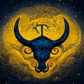 Zodiac sign - Taurus. Zodiac symbol on cosmic background Royalty Free Stock Photo