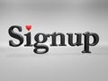 Signup with love heart