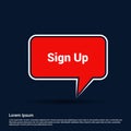 Signup typographic with creative design vector