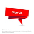 Signup typographic with creative design vector