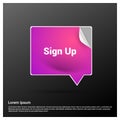 Signup typographic with creative design vector