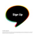 Signup typographic with creative design vector