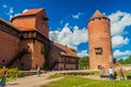 SIGULDA, LATVIA - AUGUST 20, 2016: People visit Turaida castle, Latv Royalty Free Stock Photo