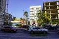 Sihanoukville, Cambodia -December 15, 2023: streets in Sihanoukville in Cambodia. Buildings, people, transport