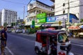 Sihanoukville, Cambodia -December 15, 2023: streets in Sihanoukville in Cambodia. Buildings, people, transport