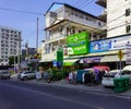 Sihanoukville, Cambodia -December 15, 2023: streets in Sihanoukville in Cambodia. Buildings, people, transport