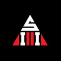 SII triangle letter logo design with triangle shape. SII triangle logo design monogram. SII triangle vector logo template with red Royalty Free Stock Photo