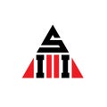 SII triangle letter logo design with triangle shape. SII triangle logo design monogram. SII triangle vector logo template with red Royalty Free Stock Photo