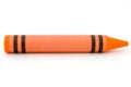 Siingle orange crayon isolated on white Royalty Free Stock Photo