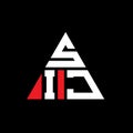 SIJ triangle letter logo design with triangle shape. SIJ triangle logo design monogram. SIJ triangle vector logo template with red Royalty Free Stock Photo