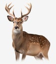 Sika Deer on pure white background generative AI