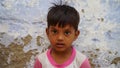 Sikar, Rajasthan, India - Aug 2020: Half-length emotional portrait of caucasian teen boy wearing blue t-shirt. Surprised teenager Royalty Free Stock Photo