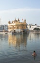 Sikh bathing at the Golden Temple in amristar Royalty Free Stock Photo