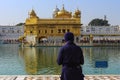 A sikh devotee follower praying at the Golden Temple Amritsar Punjab Royalty Free Stock Photo