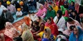 Sikh families inside a temple in Mallorca Royalty Free Stock Photo