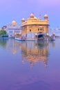Sikh Gurdwara `Harmandir Sahib` at sunset Royalty Free Stock Photo