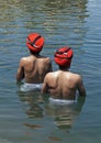 Sikh Men Bathing Royalty Free Stock Photo