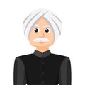 Sikh in simple flat vector. personal profile icon or symbol.