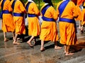 Bareffot Sikh soldiers with swords Royalty Free Stock Photo