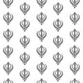 Sikh Symbol Seamless Pattern Grey