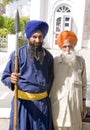 A Sikh warrior with an elderly man