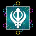 Sikhism Black Colorful Elements Royalty Free Stock Photo