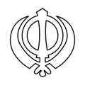 Sikhism color concept. Religion isolated element.